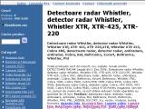 Detectoare radar Whistler, detector radar Whistler, Whistler XTR, XTR-425, XTR-220